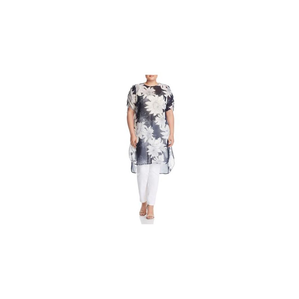 Vince Camuto Plus Size Womens Vince Camuto Pagoda Blossoms Shirttail Tunic